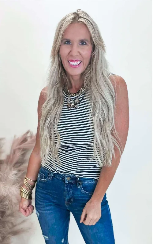 Soft Textures The Classic Black & White Striped Tank Top by Salty Wave *