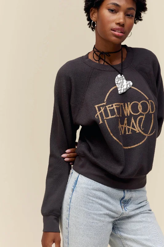 Exclusive Customization Daydreamer Fleetwood Mac Circle Logo Raglan Crew - WASHED BLACK