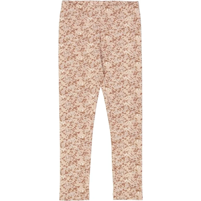 Simple Elegance Wheat Pale Lilac Flowers Jersey Leggings