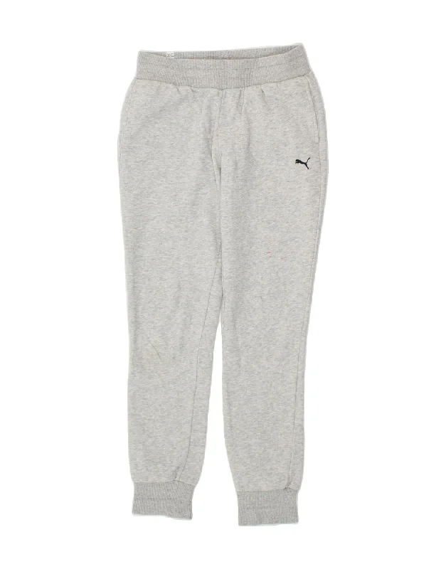 Comfy Pants PUMA Womens Tracksuit Trousers Joggers UK 8 Small Grey Cotton