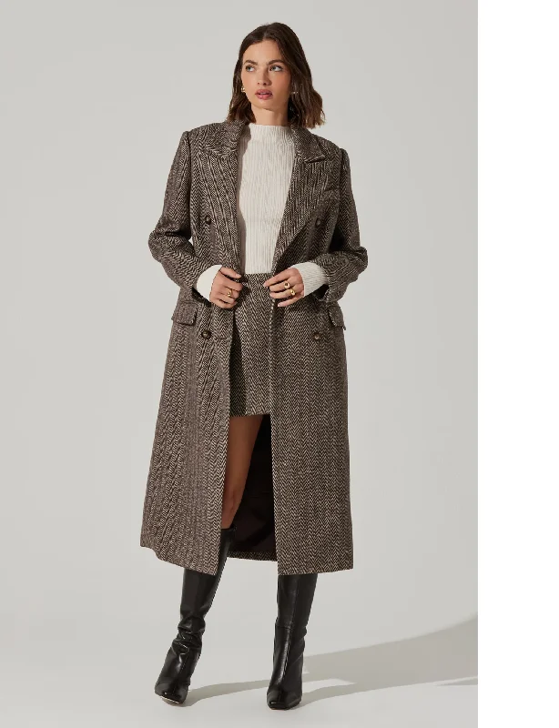 Fashionable Items Morana Coat, Brown Herringbone