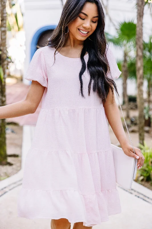 Relaxed Dresses It All Makes Sense Pink Tiered Dress