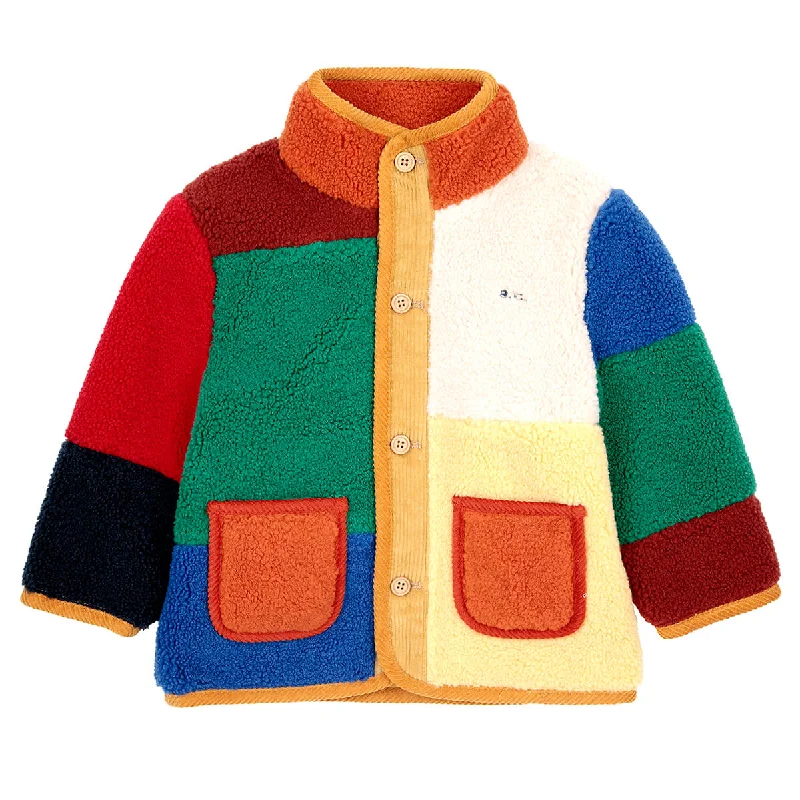 Weekend Style Colour Block Sheepskin Baby Jacket by Bobo Choses