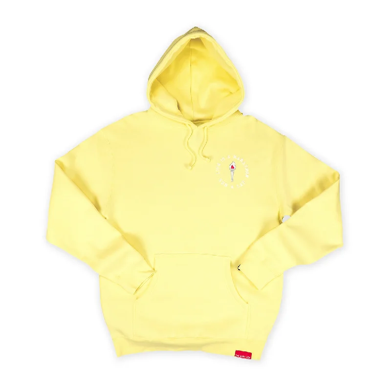 Effortless Comfort Victory Torch Hoodie - Soft Yellow