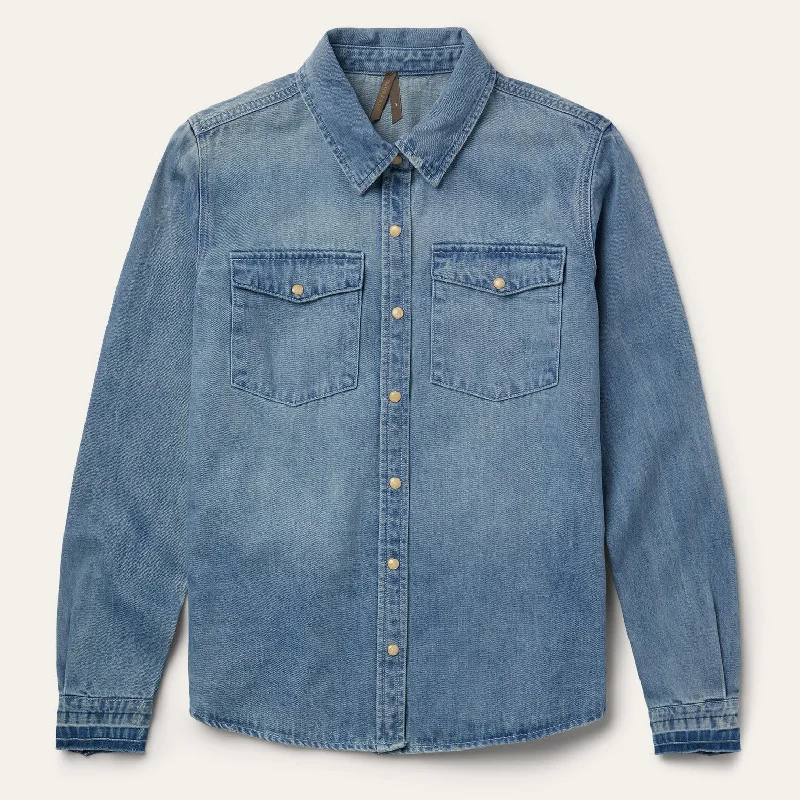 Relaxed Dresses Loose Fit Denim Snap-Front Shirt