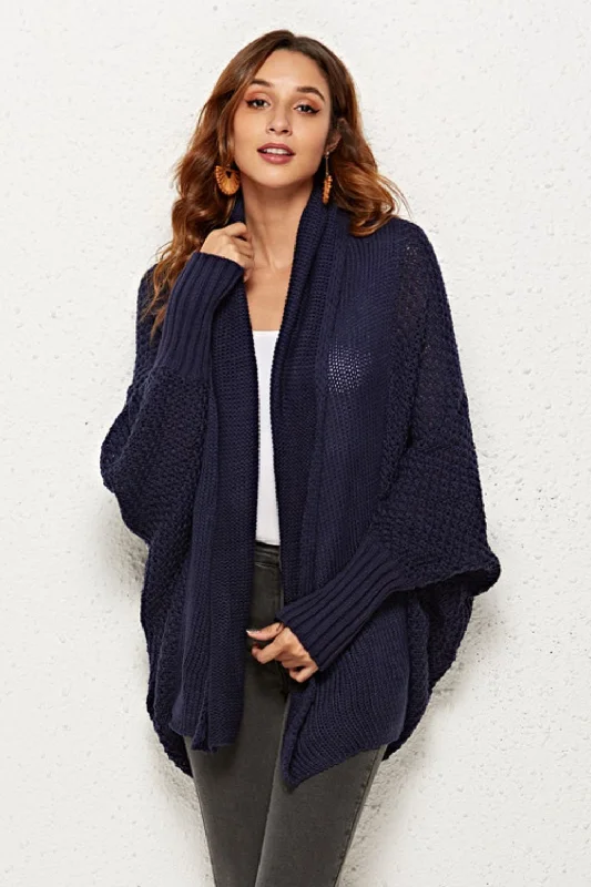 Easy Chic Open Front Dolman Sleeve Longline Cardigan