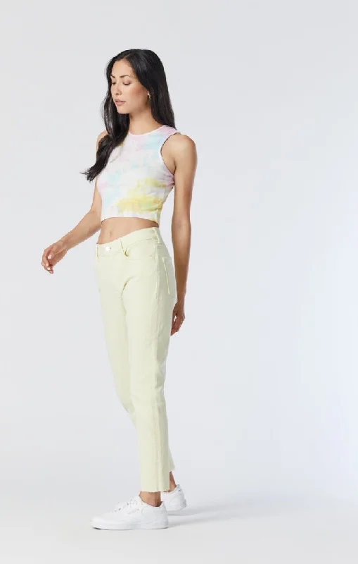 Breathable Style VIOLA STRAIGHT LEG JEANS IN TENDER YELLOW LA VINTAGE