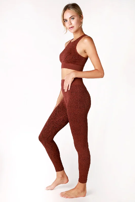 Cozy Pants Red Snakeskin Print Leggings