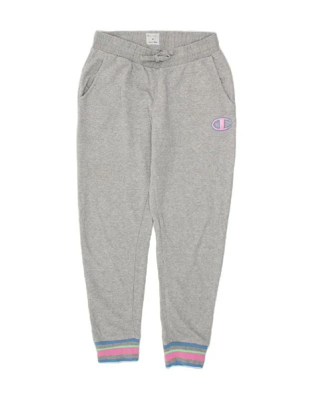 Cozy Shirts CHAMPION Womens Tracksuit Trousers Joggers UK 12 Medium Grey Cotton
