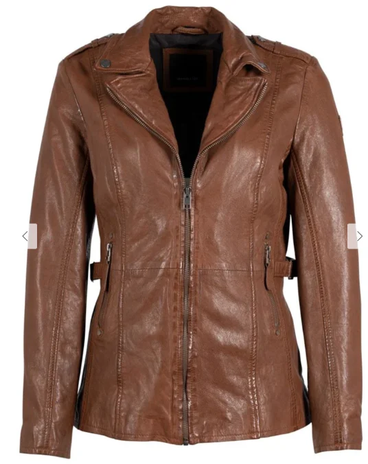 Chic Comfort Women's Mauritius Yellie Cognac Leather Jacket