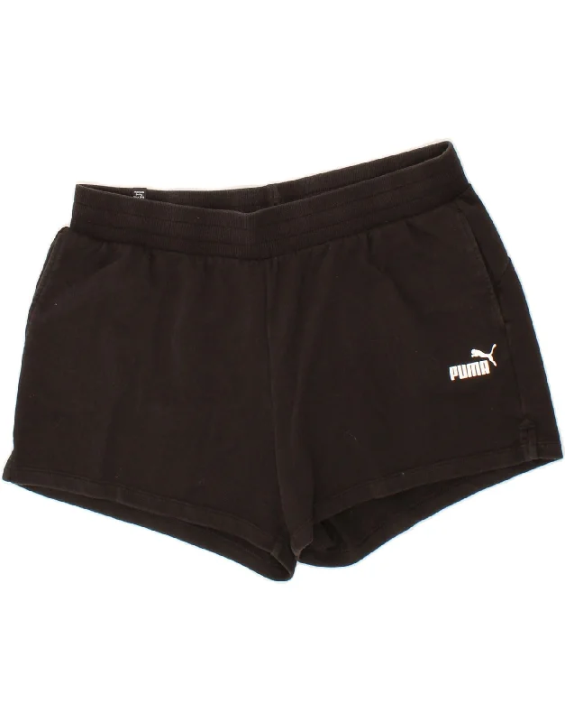 Layered Comfort PUMA Womens Sport Shorts UK 20 2XL Black Cotton
