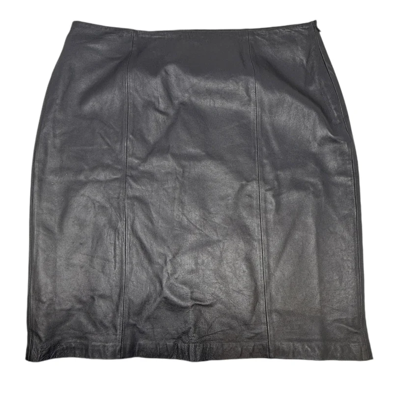 Modern Chic Leather Midi Skirt By Jaclyn Smith In Black, Size: 18