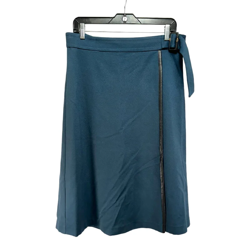 Timeless Comfort Belted Wrap Skirt Midi By Ann Taylor In Teal, Size: 10