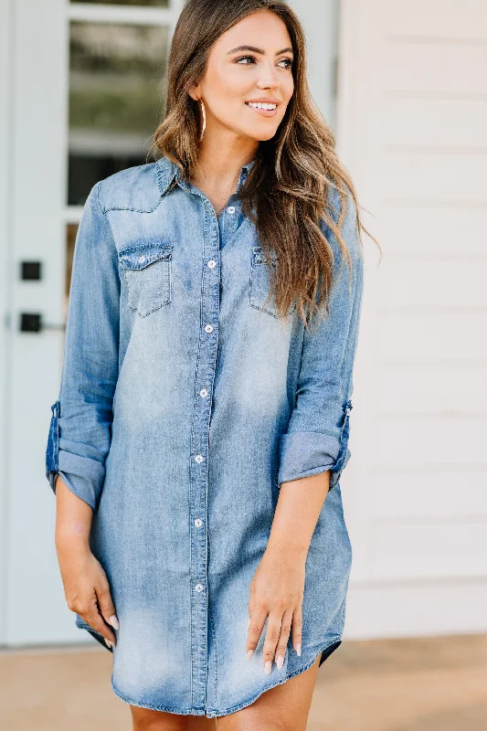 Cozy Shirts Genuine Fun Denim Blue Chambray Dress