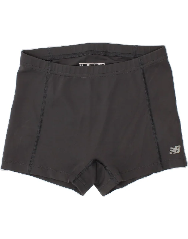 Exclusive Customization NEW BALANCE Womens Sport Shorts UK 12 Medium  Grey Polyester