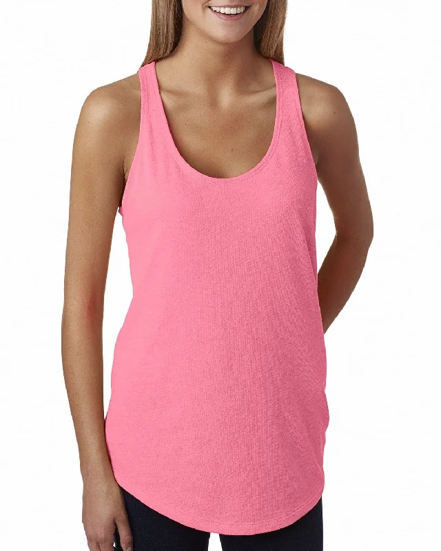 Soft Clothing Next Level Ladies Terry Racerback Tank | Neon Hthr Pink