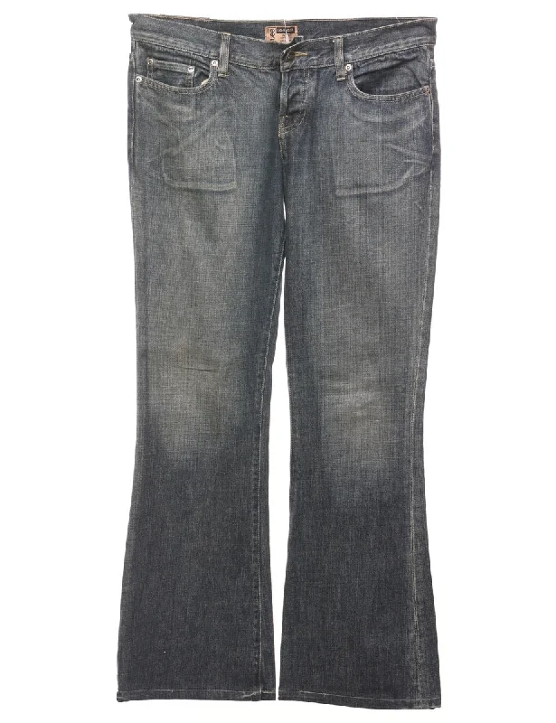 Cozy Pants Flared Dark Wash Lee Jeans - W33 L30