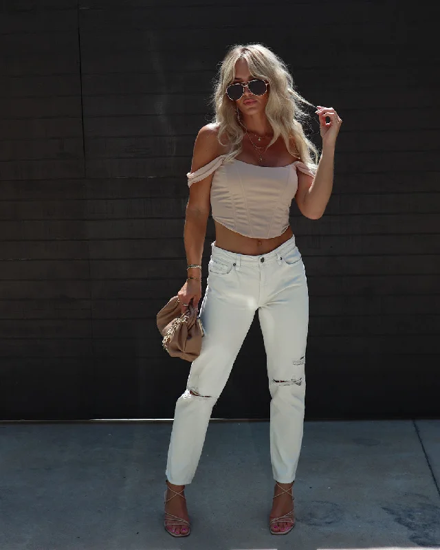 Cozy Look Mita High Rise Distressed Straight Jeans