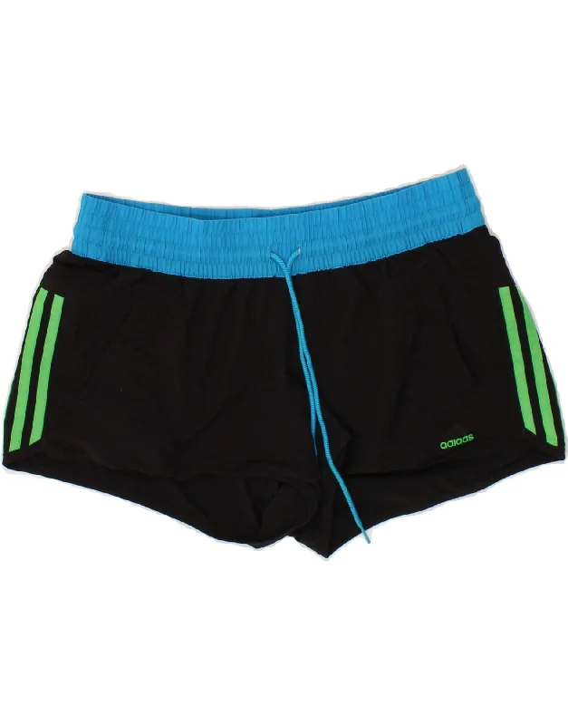 Comfortable Looks ADIDAS Womens Sport Shorts UK 12/14 Medium Black Colourblock Polyester Comfortable Looks ADIDAS Womens Sport Shorts UK 12/14 Medium Black Colourblock Polyester