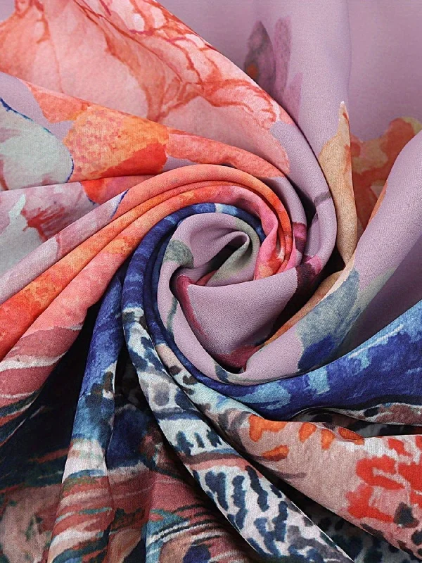Cozy Layers Modern Peacock and Floral Print Loungewear