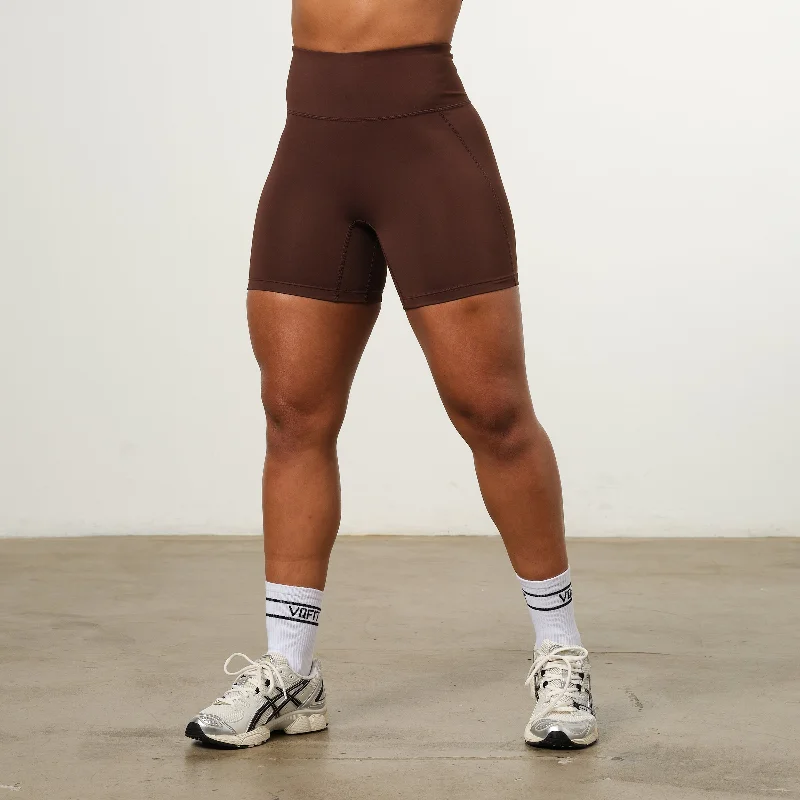Breathable Style VANQUISH ENHANCE COFFEE BROWN HIGH-WAIST SHORTS
