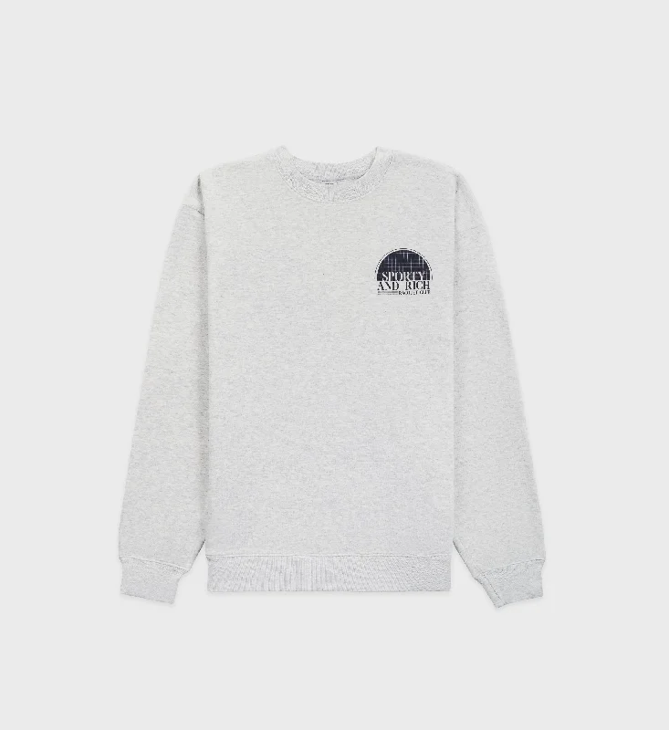 Soft Fashion Racquet Club Crewneck - Heather Gray
