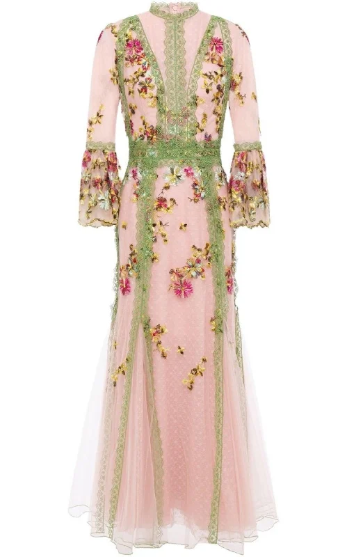 Fashion Comfort Lace-trimmed Embroidered Tulle Gown