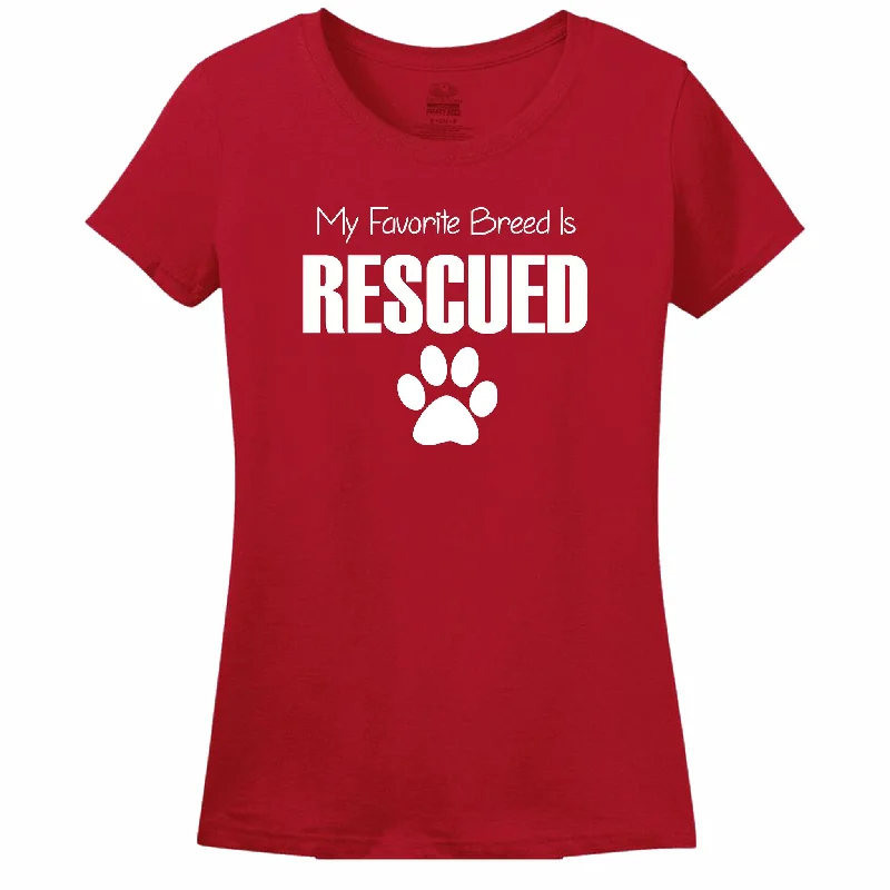 Cozy Layers My Favorite Breed Is Rescued Women's T-Shirt