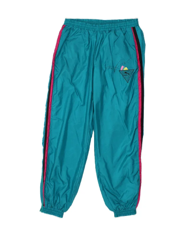 Effortless Comfort PUMA Womens Tracksuit Trousers Joggers UK 8 Small Blue Polyester