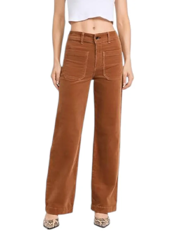 Casual Elegance Sailor Cord Pants In Caramel