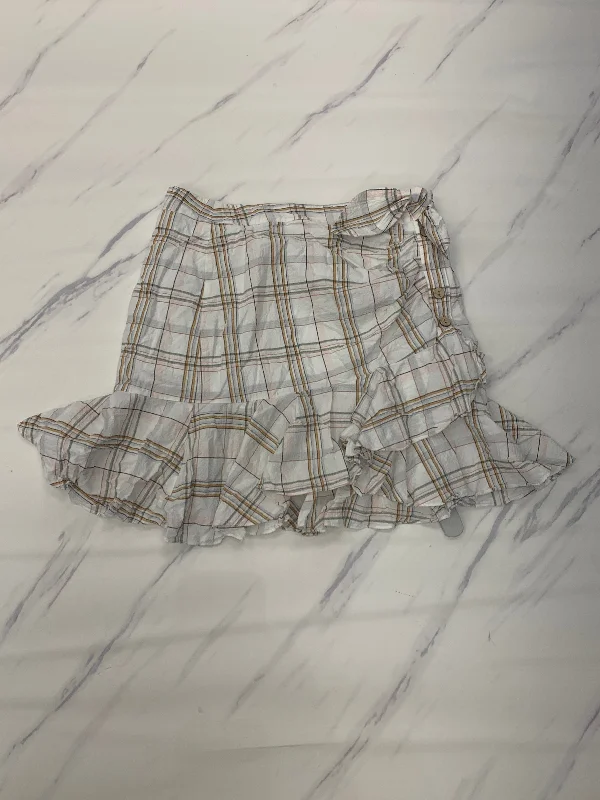 Exclusive Customization Skirt Designer By Veronica Beard In Plaid Pattern, Size: M