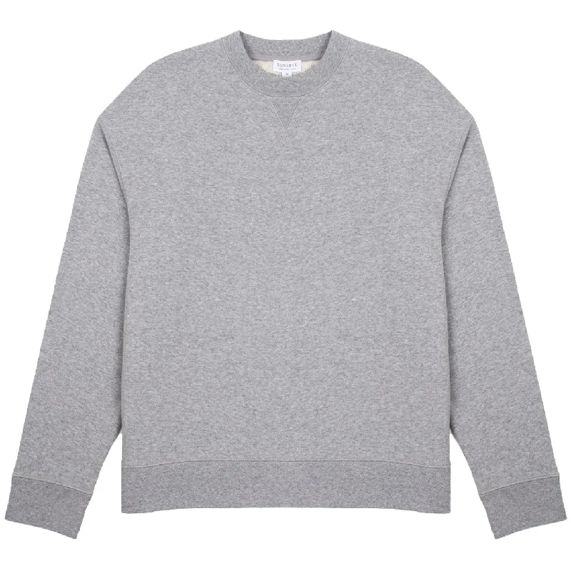 Lounge Wear Sunspel Womens Loopback Sweatshirt Grey Melange