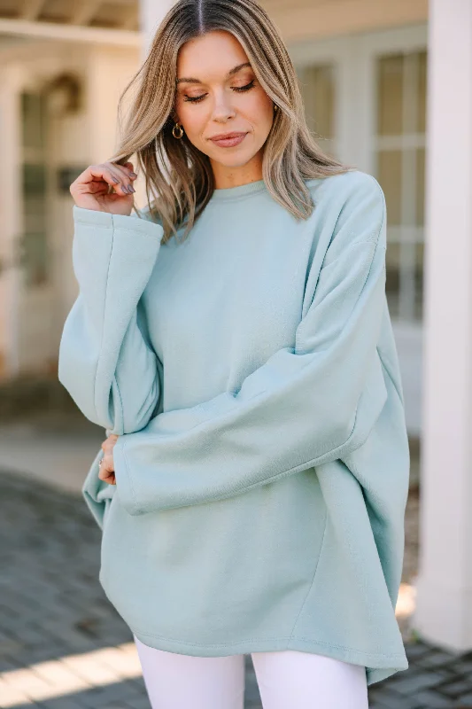Casual Wear You've Got It All Dusty Green Oversized Sweatshirt