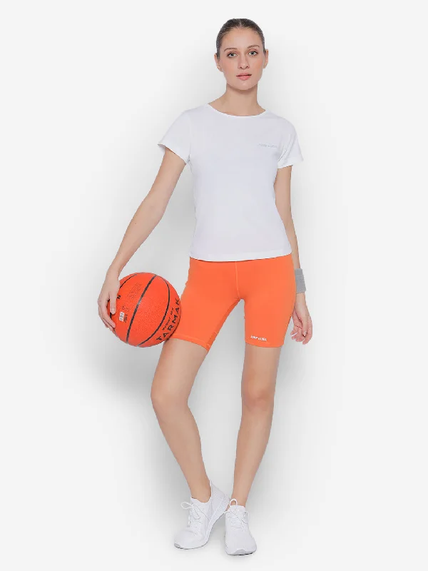 Smart Comfort JUMP USA White Yoga Women Solid Rapid Dry Cut Out Sustainable T-shirt