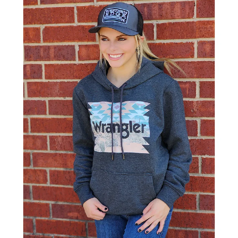 Comfortable Outfits Wrangler Women's Black Desert Aztec Hoodie