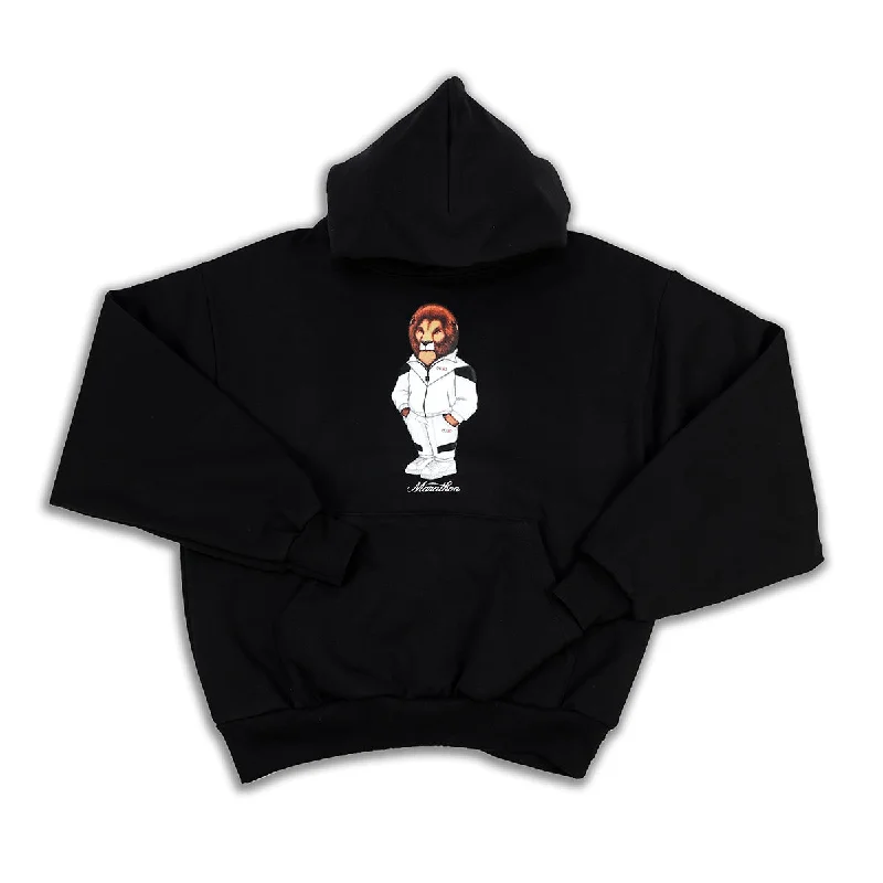 Breezy Style Leo The Marathon Lion (Tracksuit) Hoodie - Black