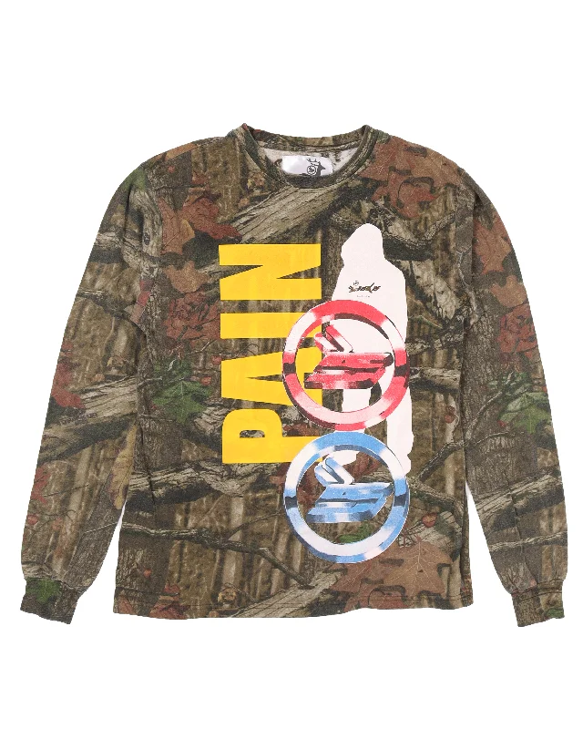 Soft Fashion Born From Pain Silhouette Long Sleeve Camouflage T-Shirt
