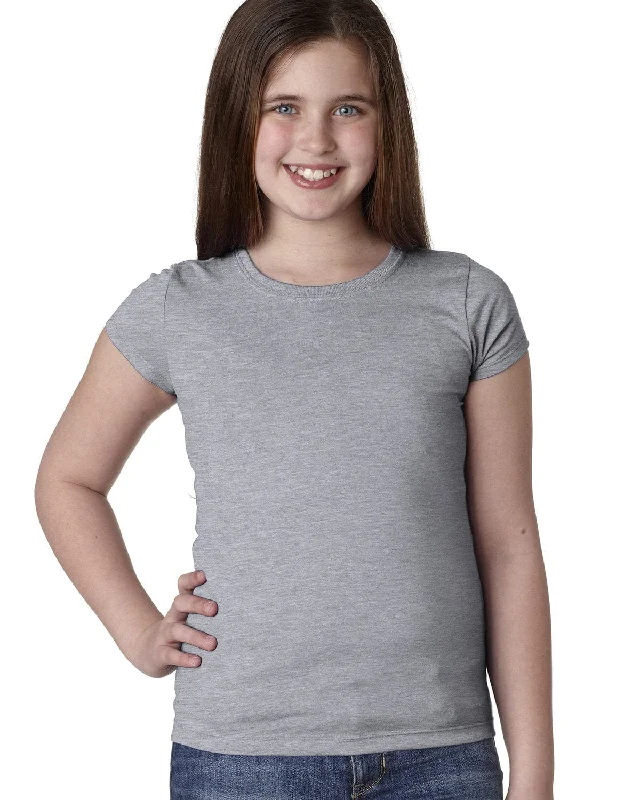 Cozy Layers Next Level Girls Princess Tee | Heather Gray