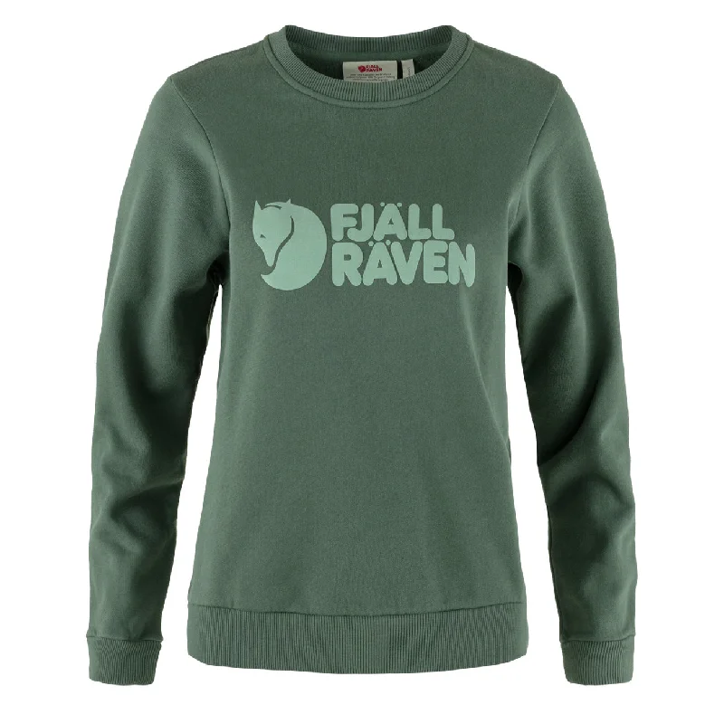Trendy Looks Fjallraven Womens Logo Sweater Deep Patina / Misty Green