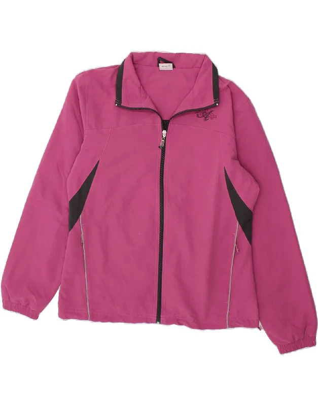Soft Fashion VINTAGE Womens Tracksuit Top Jacket EU 36 /38 Small Pink Polyester