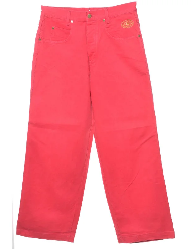 Effortless Style Hot Pink Straight Fit Jeans - W28 L30