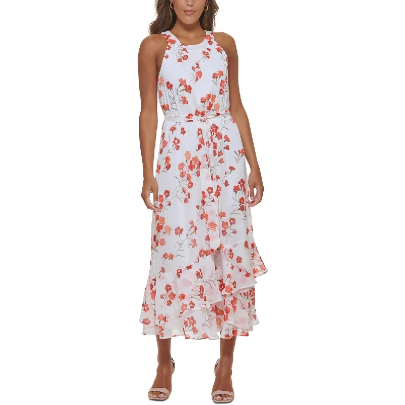 Minimal Comfort Calvin Klein Womens Printed Long Maxi Dress
