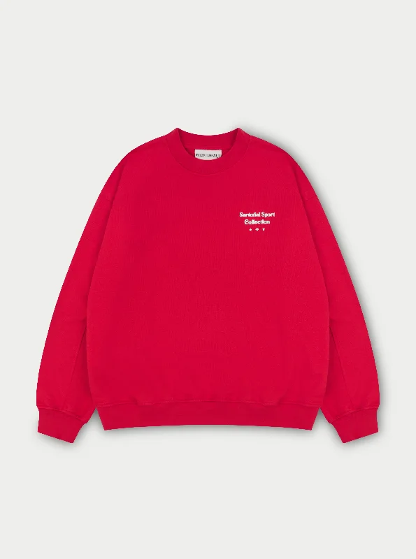 Cozy Dress SARTORIAL SPORT GRAPHIC SWEATSHIRT - RED