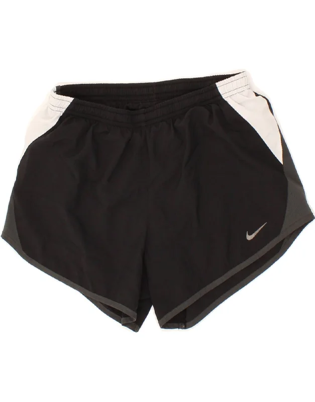 Cozy Fit Wear NIKE Womens Dri Fit Sport Shorts UK 6 XS Black Colourblock Polyester