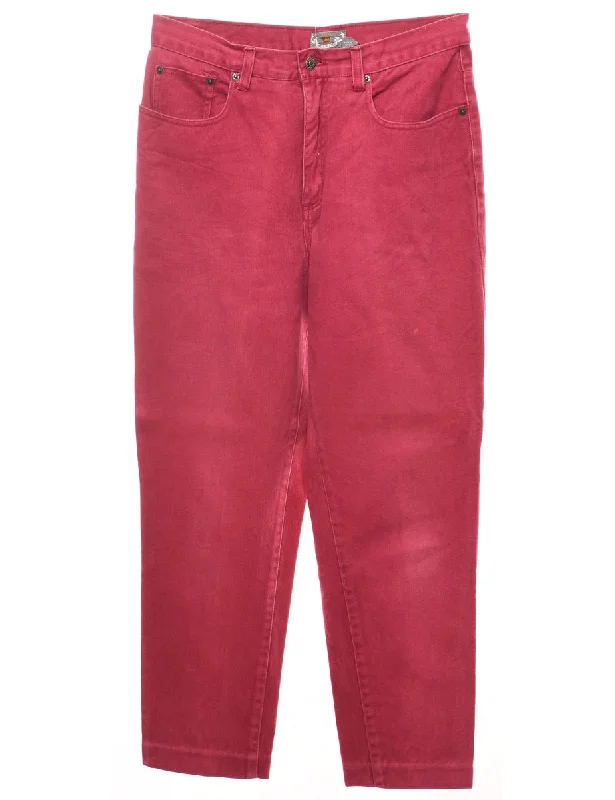 Everyday Comfort High Waist Maroon Tapered Jeans - W32 L26