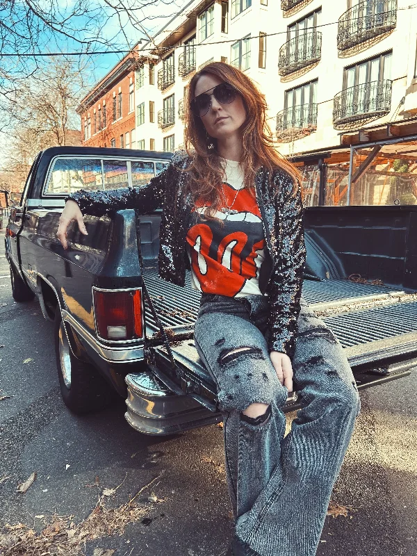 Comfort Fit Cold Heart Sequin Jacket
