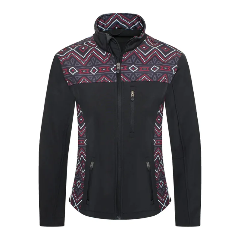 Fashion Must-have Rodeo Women's Black & Red Aztec Softshell Jacket