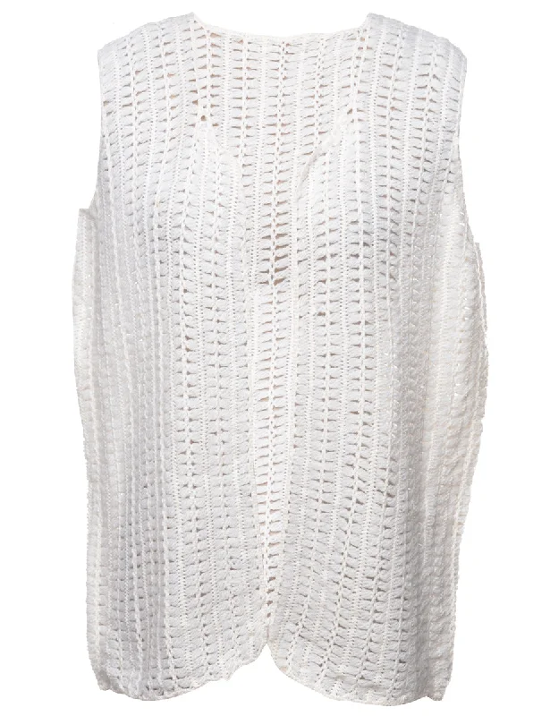 Cozy Layers 1990s Crochet Summer Knit - L
