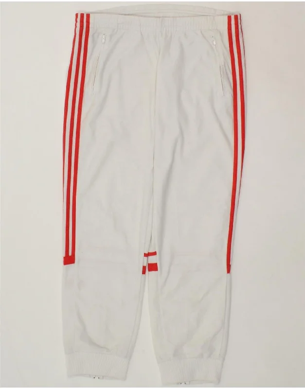Cozy Outerwear ADIDAS Womens Tracksuit Trousers Joggers UK 14 Large White Polyester