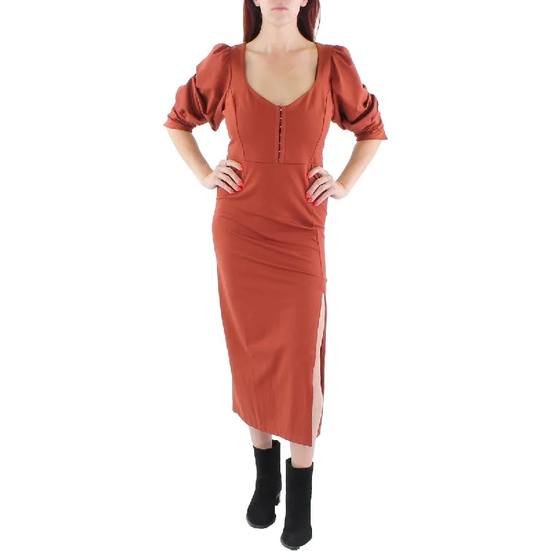 Advanced Design Betsey Johnson Womens Side Slit Long Maxi Dress